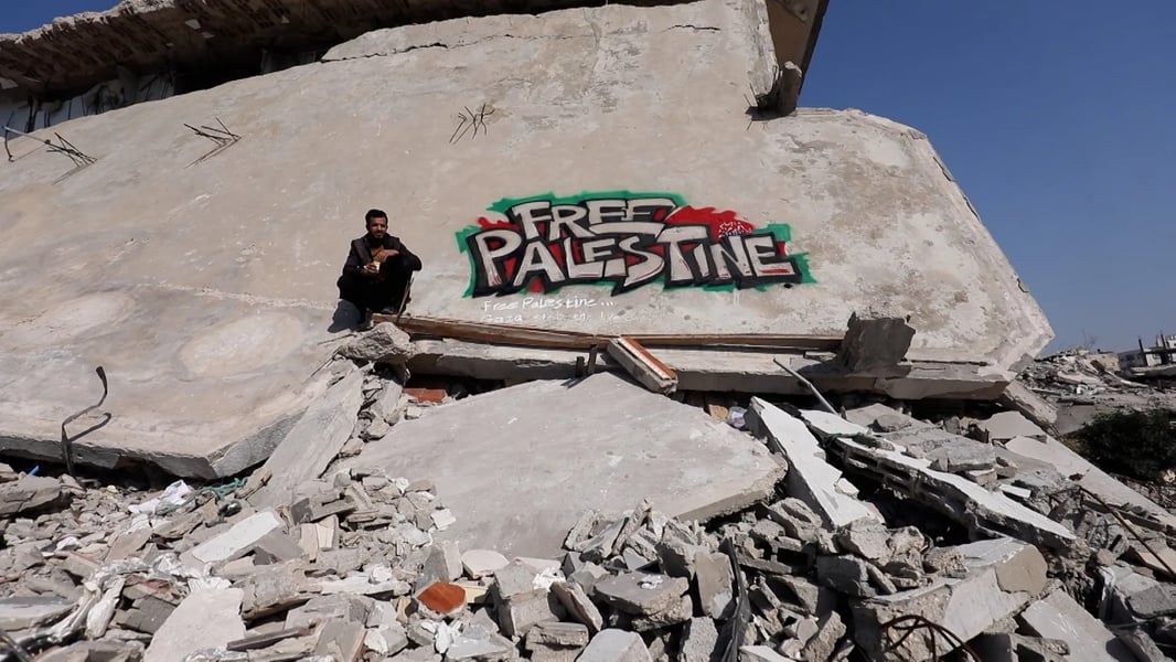 Graffiti murals documenting Gaza genocide