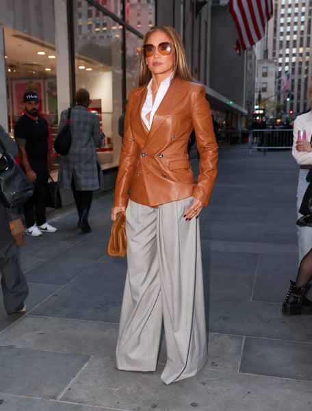 Jennifer Lopez street style photographed for fashion and tabloid media
