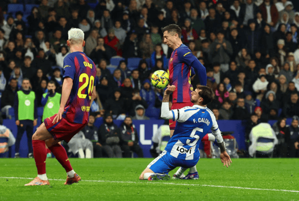 "Robert Lewandowski Seals Derby Victory | 90th Minute Strike" "Robert Lewandowski seals Barcelona's 2-0 victory with 90th-minute goal against Espanyol in Catalan derby"