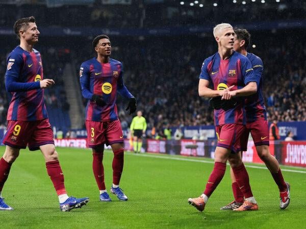 "Dani Olmo Breaks Espanyol Resistance | 86th Minute Winner" "Dani Olmo celebrates his 86th-minute winner for Barcelona against Espanyol in the Catalan derby"