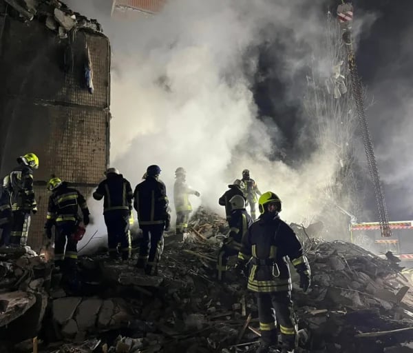 Damaged apartment buildings in Odesa after a Russian drone attack as Ukraine reports six injured