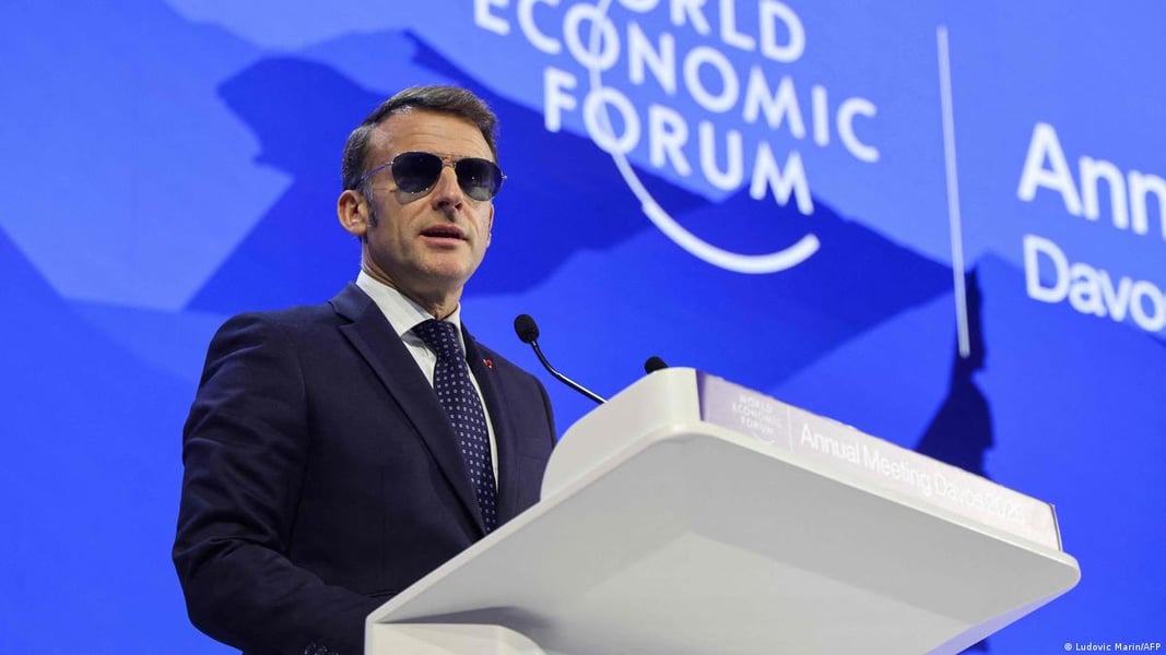 US pavilion in Davos during high-level talks with Russian representatives