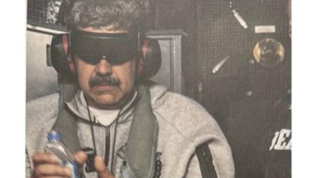Trump-shared photo showing Nicolás Maduro in US custody aboard USS Iwo Jima