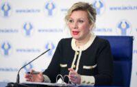 Maria Zakharova speaks at a Russian Foreign Ministry briefing