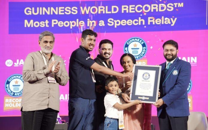 Jain University’s Summit of Future Sets Guinness World Record; 401-Speaker Relay Creates History