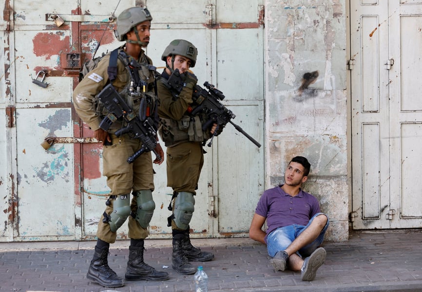 Israeli security forces in the West Bank during rising tensions