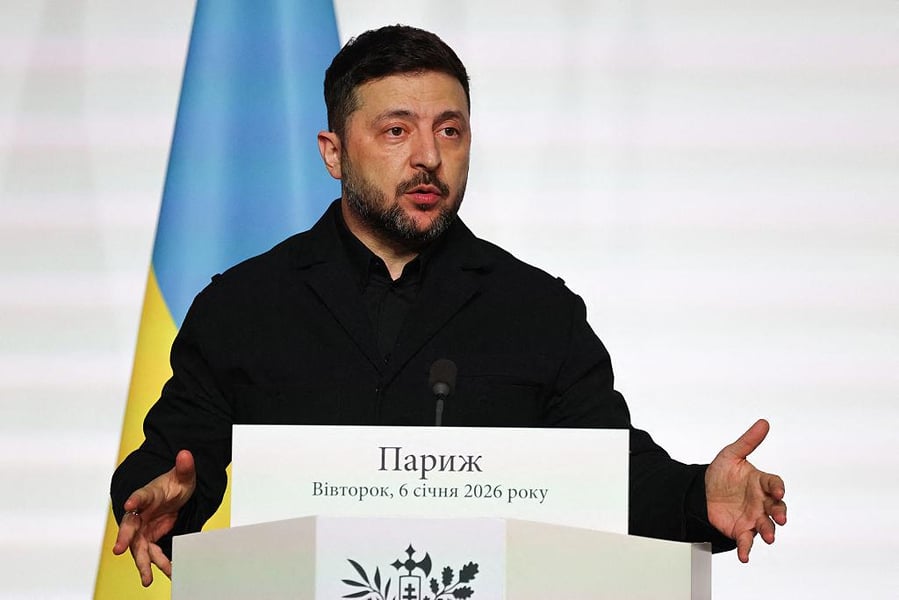 Ukrainian President Volodymyr Zelensky speaking about peace proposals amid ongoing conflict