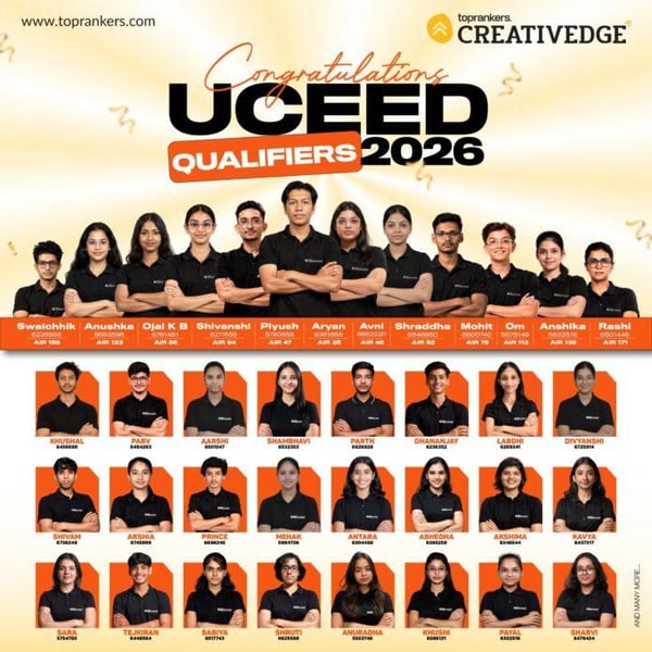 Creative Edge by Toprankers Announces UCEED 2026 Results:    7 Students Secure AIR Under 100, Nearly Half the Batch Qualifies
