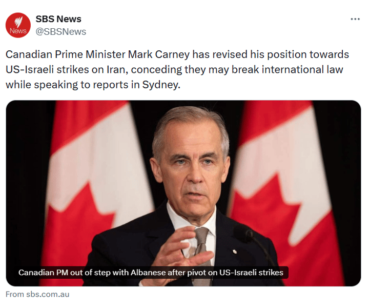 Mark Carney warns Canada may take military role in Iran war Canada Prime Minister Mark Carney says military role in Iran war cannot be ruled out
