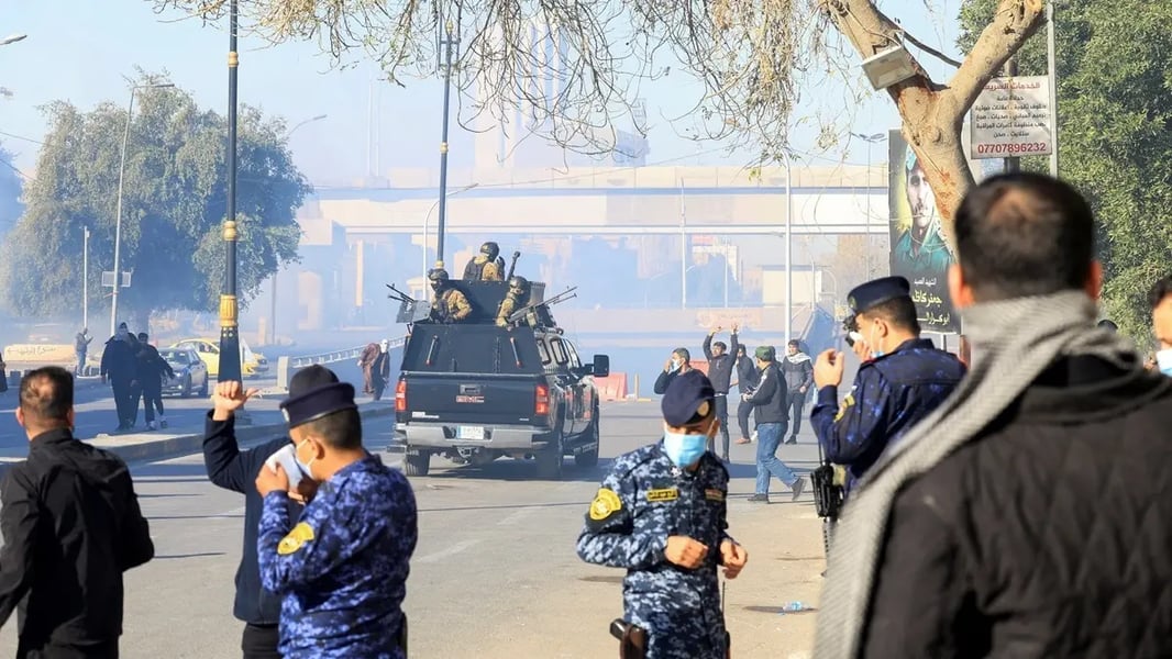 Baghdad Protesters Rally Near US Embassy Protesters gather near the US Embassy in Baghdad’s Green Zone after the killing of Iran’s Supreme Leader