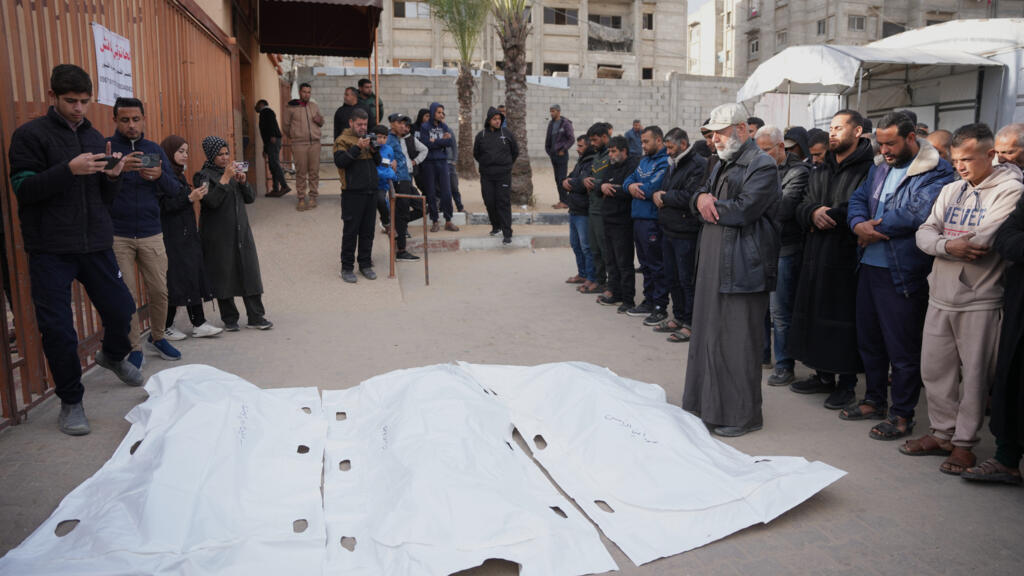 Funeral procession for Palestinians killed in an Israeli strike in Gaza City.