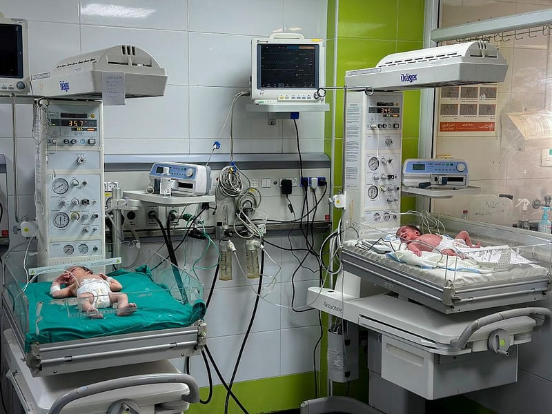 Premature babies evacuated from Gaza hospital during power outage