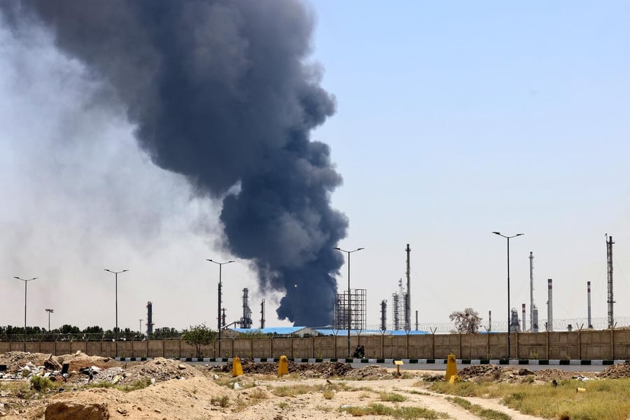 South Pars Gas Field Hit in Israel Iran War Fire and smoke rise from South Pars gas field after Israeli strike