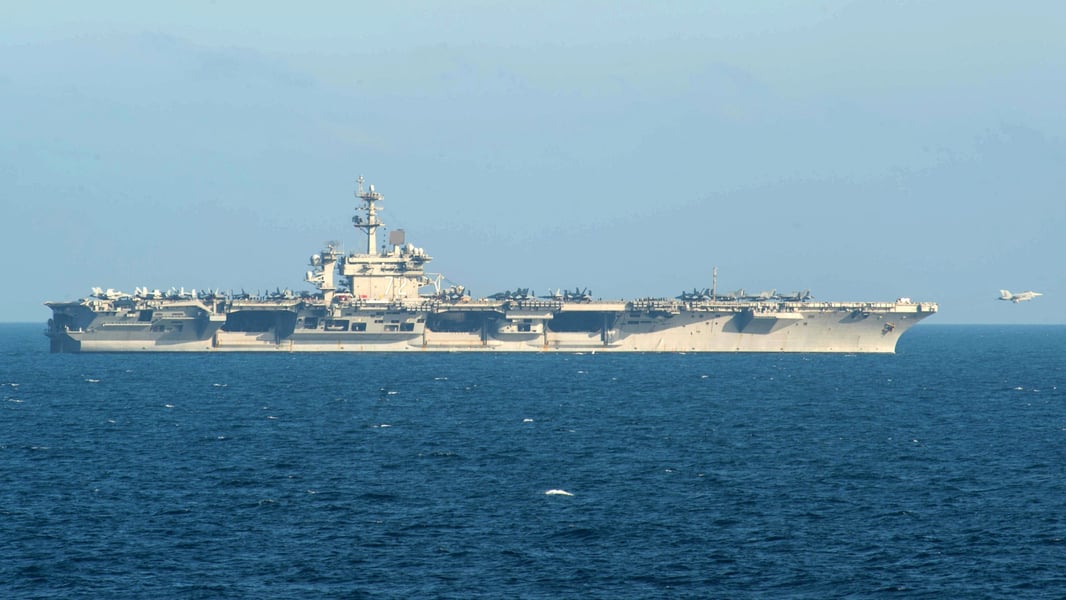 USS Abraham Lincoln aircraft carrier operating in Gulf waters amid Iran missile tensions