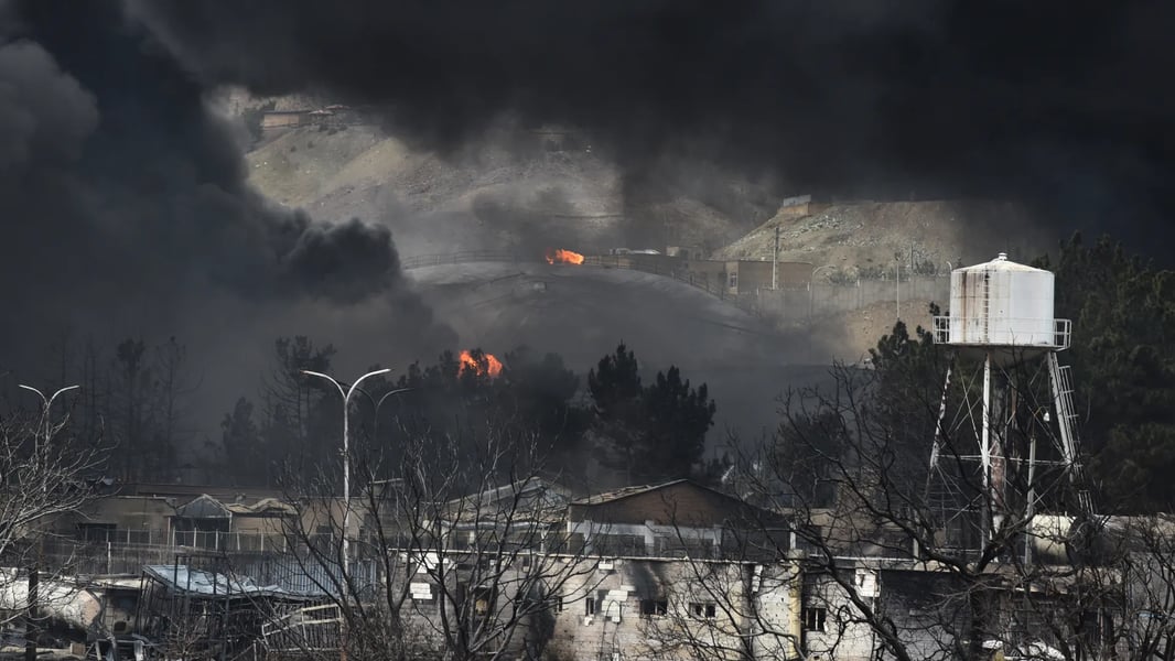 Smoke rises over Tehran after US and Israeli airstrikes during the Iran war