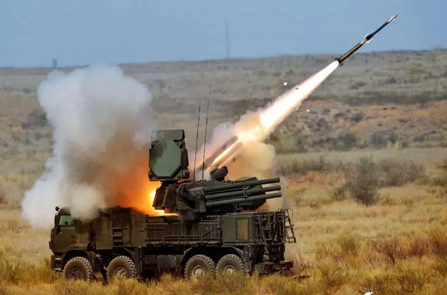 Russian Pantsir air defense system deployed to intercept drones in the Russia Ukraine war