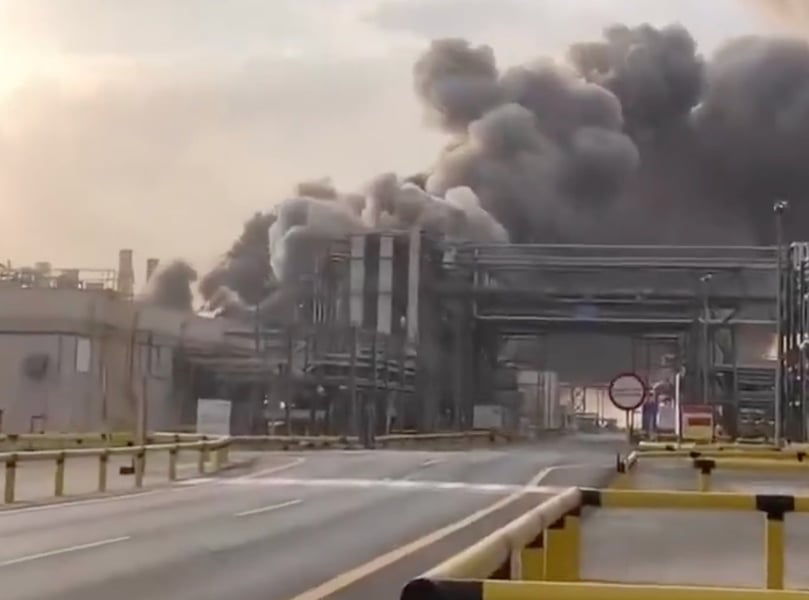 Damage at Ras Tanura oil refinery from Iranian drone strike