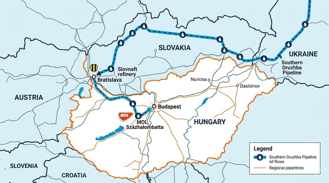 Russia Ukraine war energy crisis as Hungary accuses Ukraine of blocking the Druzhba oil pipeline supplying Central Europe