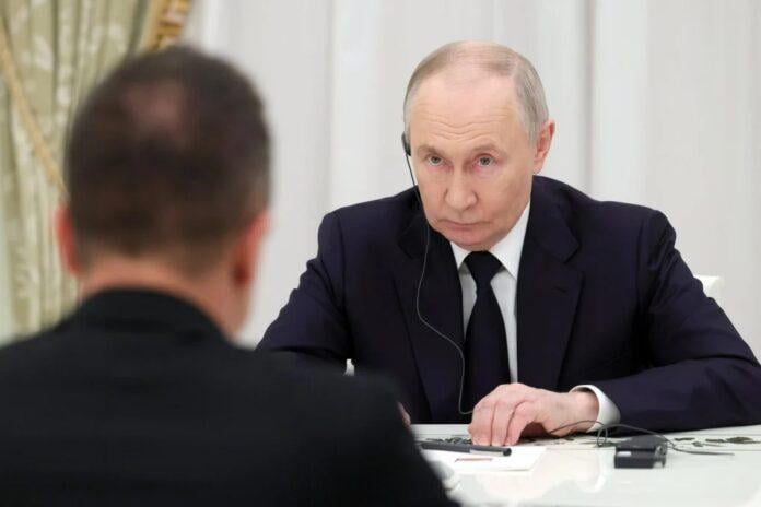 Vladimir Putin speaking about Russia Ukraine war and energy supplies to Europe