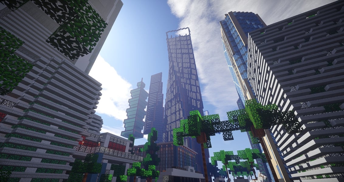 Skyscraper in Minecraft game