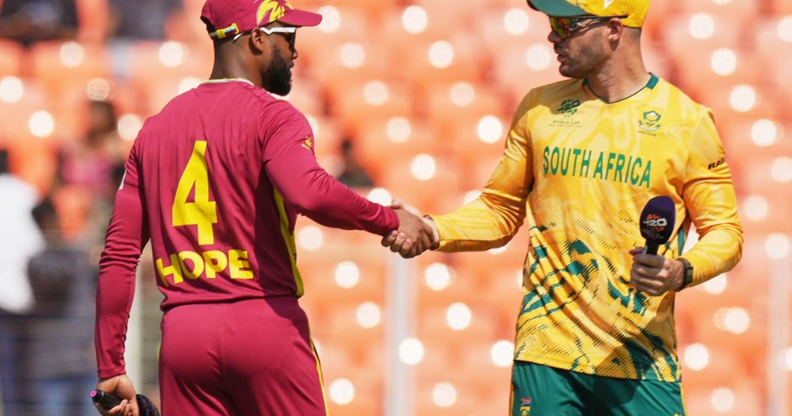 Aiden Markram celebrates during South Africa vs New Zealand T20 World Cup 2026 semifinal in Ahmedabad