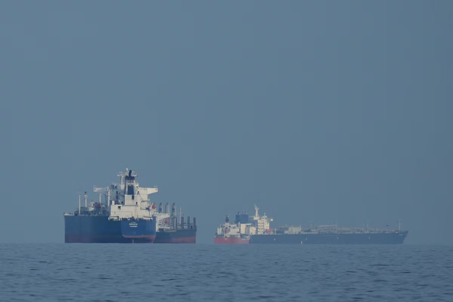 Oil tankers sailing through the Strait of Hormuz amid Middle East war tensions