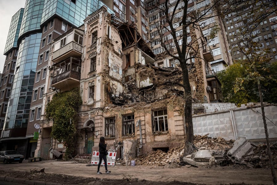 Missile and drone strike damages residential building in Ukraine