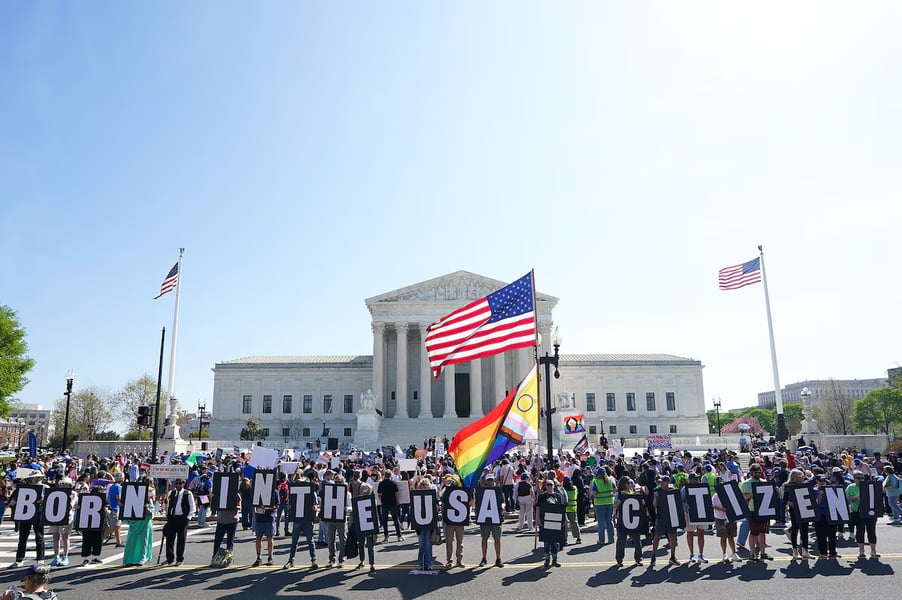 Protesters rally outside Supreme Court over birthright citizenship