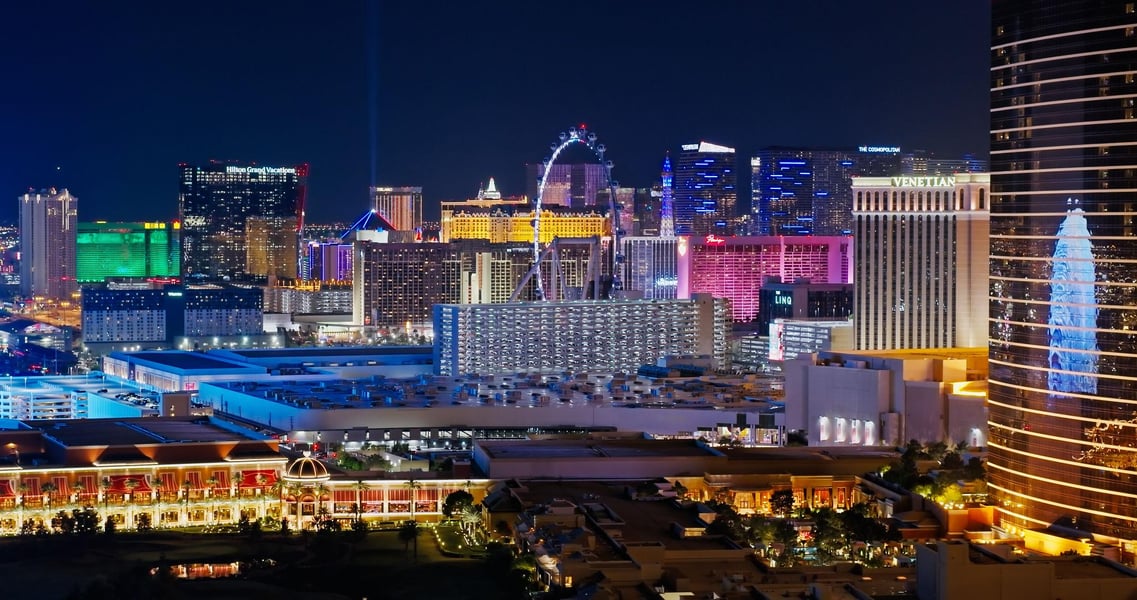 Downtown Grand Hotel and Casino Las Vegas exterior after loan default crisis