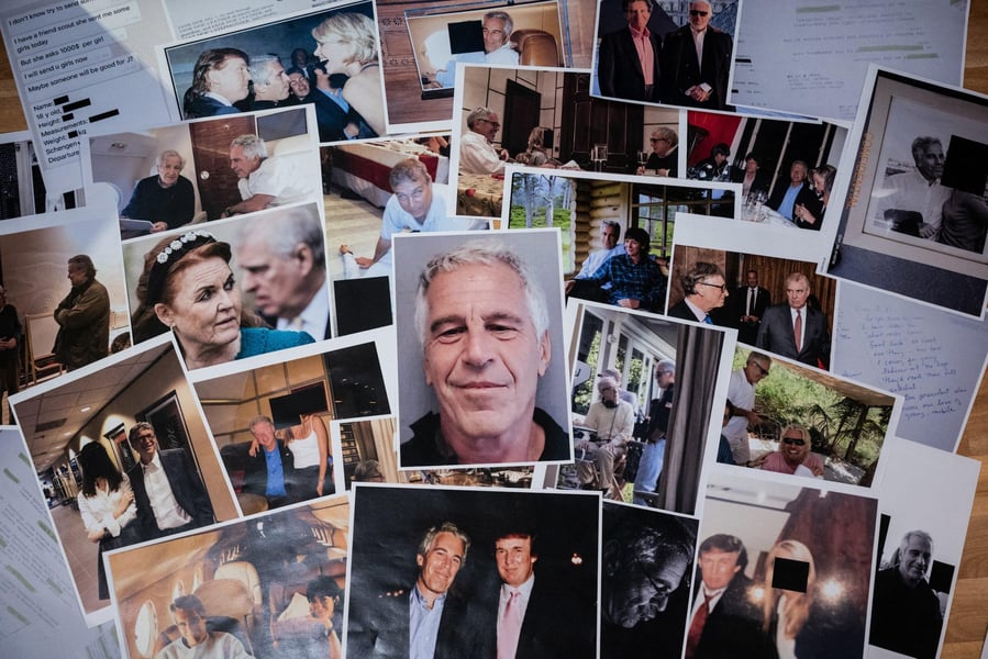 Jeffrey Epstein pictured with Donald Trump and global elites highlighting network connections