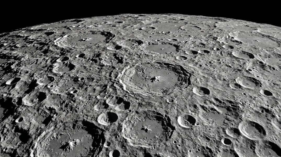 Craters and rugged terrain on the far side of the Moon during Artemis II flyby