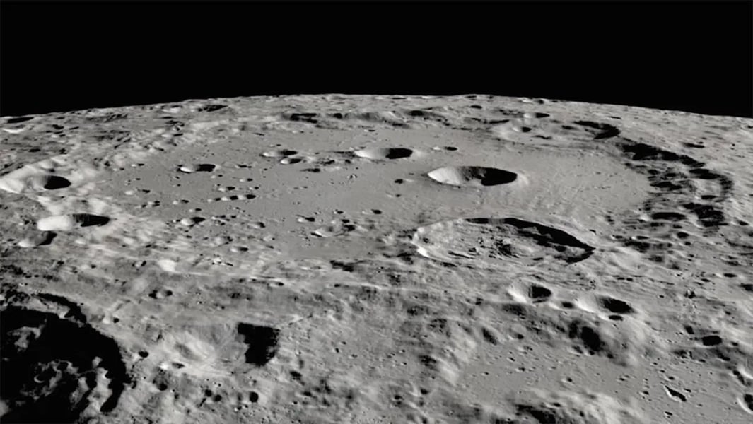 Lunar surface shaped by meteorite collisions Cratered surface of the Moon shaped by meteorite impacts over billions of years
