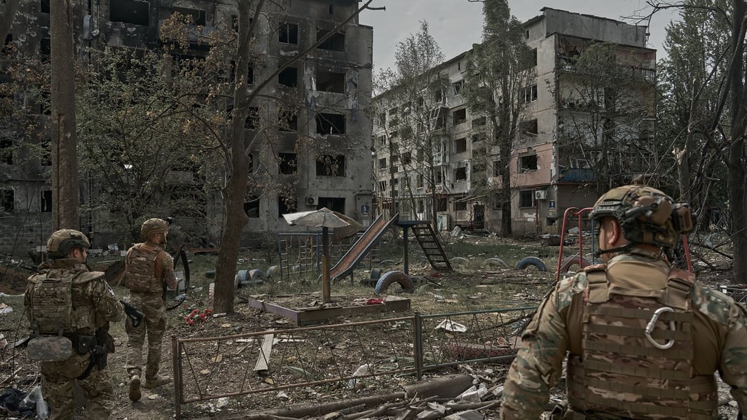 Russia Ukraine War in Luhansk region showing destruction and frontline conflict in eastern Ukraine