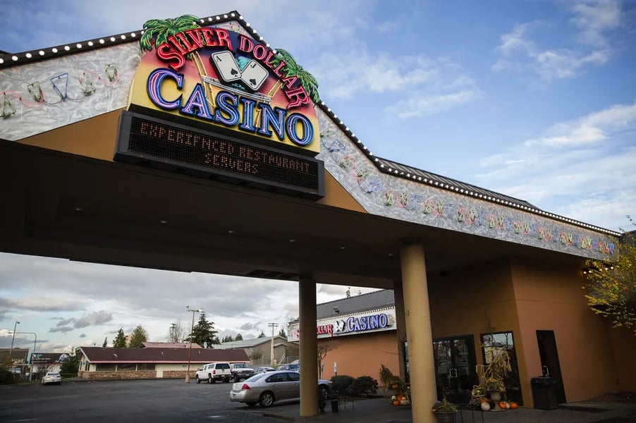 Exterior of Silver Dollar SeaTac Casino near Seattle‑Tacoma International Airport