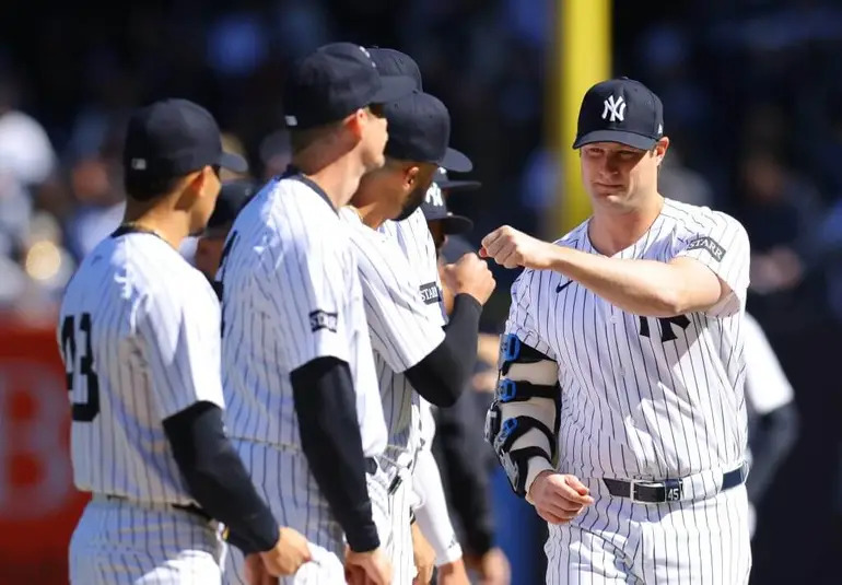 Gerrit Cole working through rehab sessions during Tommy John recovery before Yankees comeback