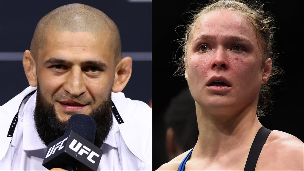 Ronda Rousey speaking at MMA press conference during controversy involving Khamzat Chimaev