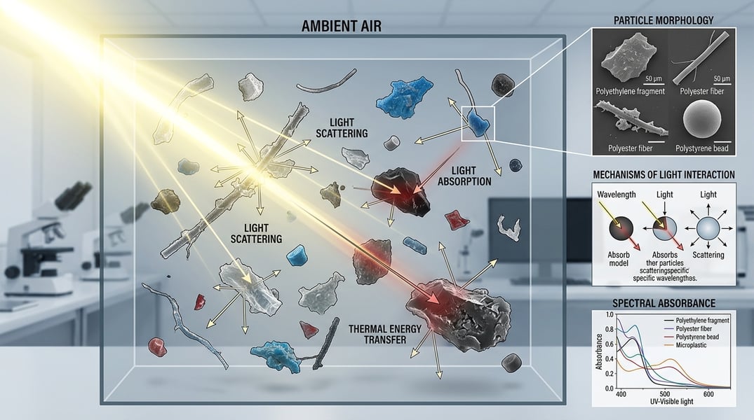 Airborne microplastics absorbing sunlight in atmosphere