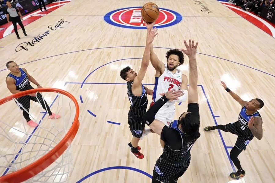 Cunningham orchestrates Pistons offense in playoff Game 7 Cade Cunningham controlling offense for Detroit Pistons during NBA playoff Game 7