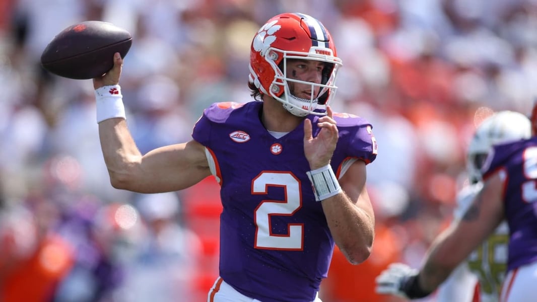 Cade Klubnik reacts after being drafted by the New York Jets