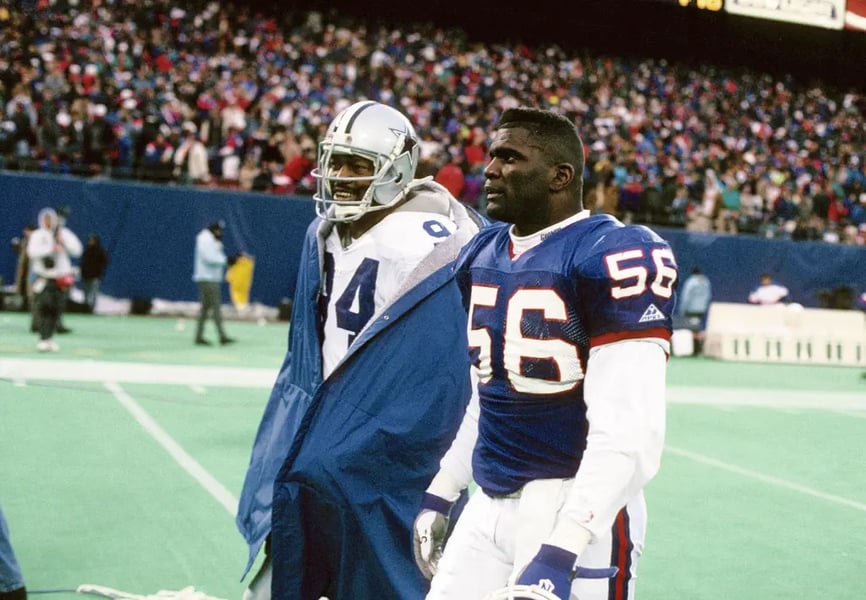 Historic Dallas Cowboys and New York Giants rivalry highlights collage in NFL NFC East matchup