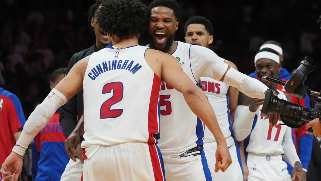 Pistons celebrate rare 3-1 playoff comeback Detroit Pistons celebrate historic Game 7 victory over Orlando Magic