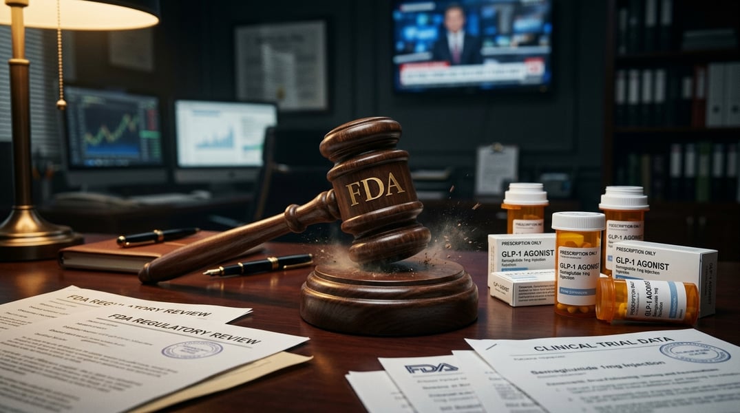 FDA enforcement concept image showing crackdown on GLP-1 drugs