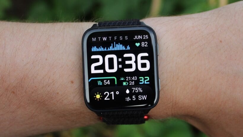 Garmin Venu 4 smartwatch showing AMOLED display during Amazon price drop deal