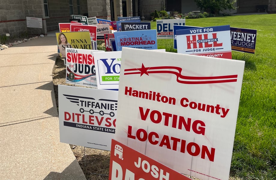 Indiana GOP primary election battleground Trump influence