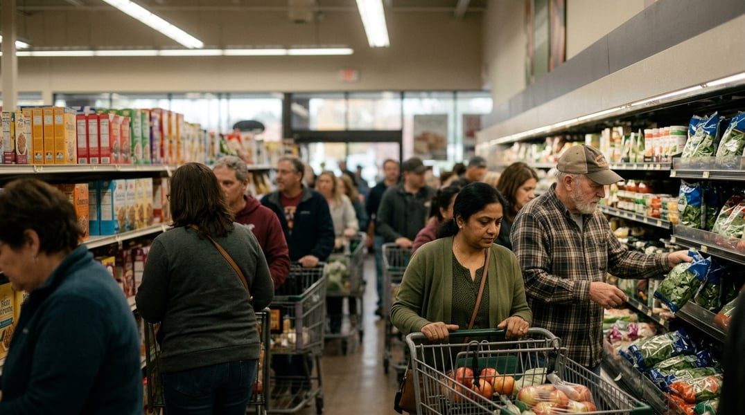 Crowded indoor public space illustrating airborne transmission risk during measles outbreak