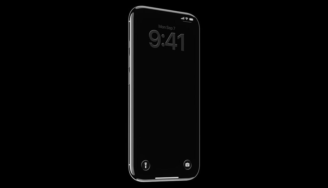 iPhone 20 leak showing all glass design with curved display and no buttons