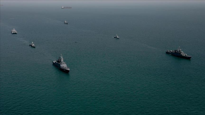 Iranian naval forces oversee oil tanker movement in the Strait of Hormuz amid mine threats