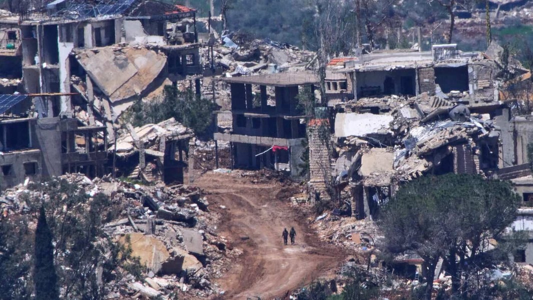 Israeli military operations destroy villages in southern Lebanon near the border