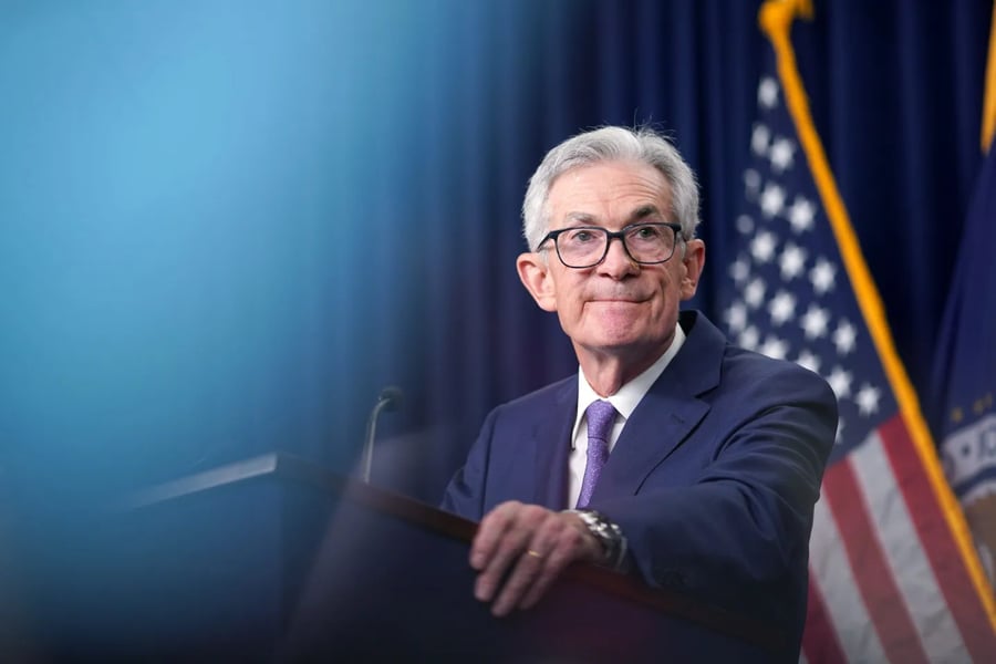 Federal Reserve Chair Jerome Powell during a press conference on US inflation and interest rates
