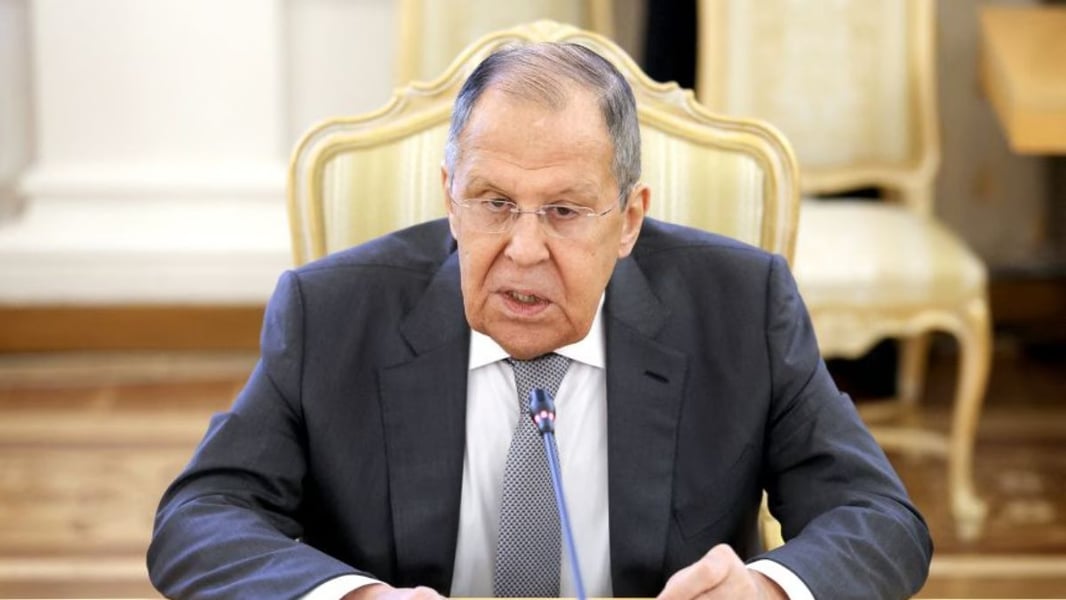 Sergey Lavrov speaking at BRICS summit in New Delhi defending Cuba and criticizing Western sanctions